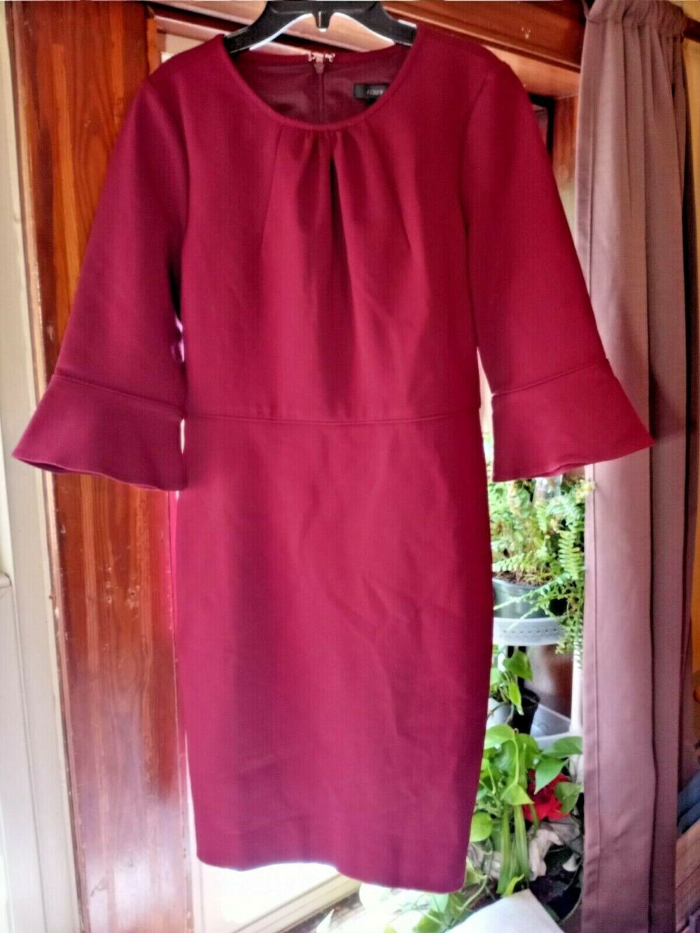 J Crew Classic Red Sz 8 Sheath w 3/4 Sleeves Fully Lined NWT